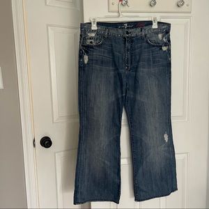 7 FOR ALL MANKIND TRIPSTER WIDE CROPPED JEANS 36